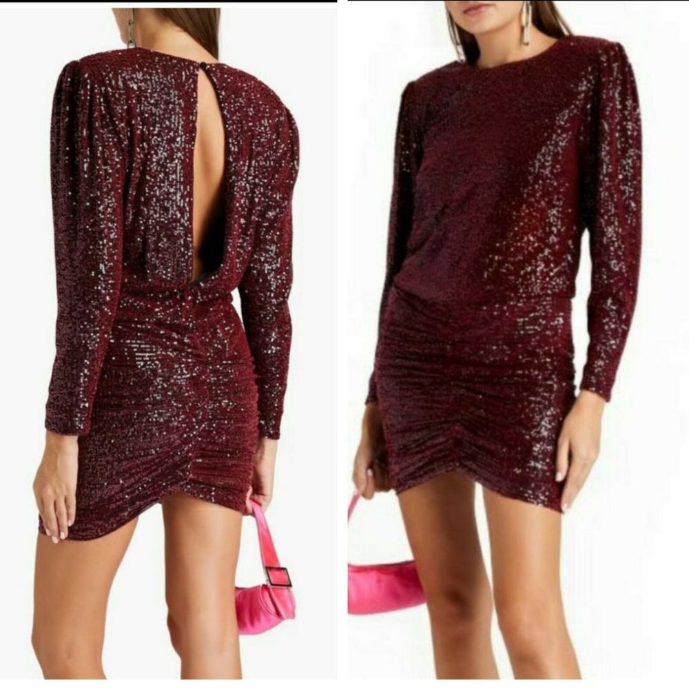 NWT Retrofete Plum Purple Flynn Sequin Mini Dress S